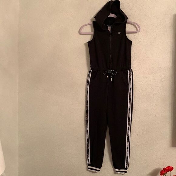 Justice Zip Up Hooded Sweatsuit Jumpsuit Girls Size 10 - Picture 1 of 14